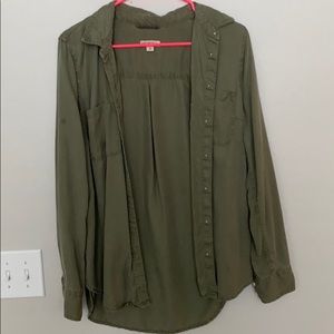 Army green button up